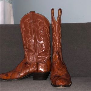 Tony lama eel and leather cowboy boots